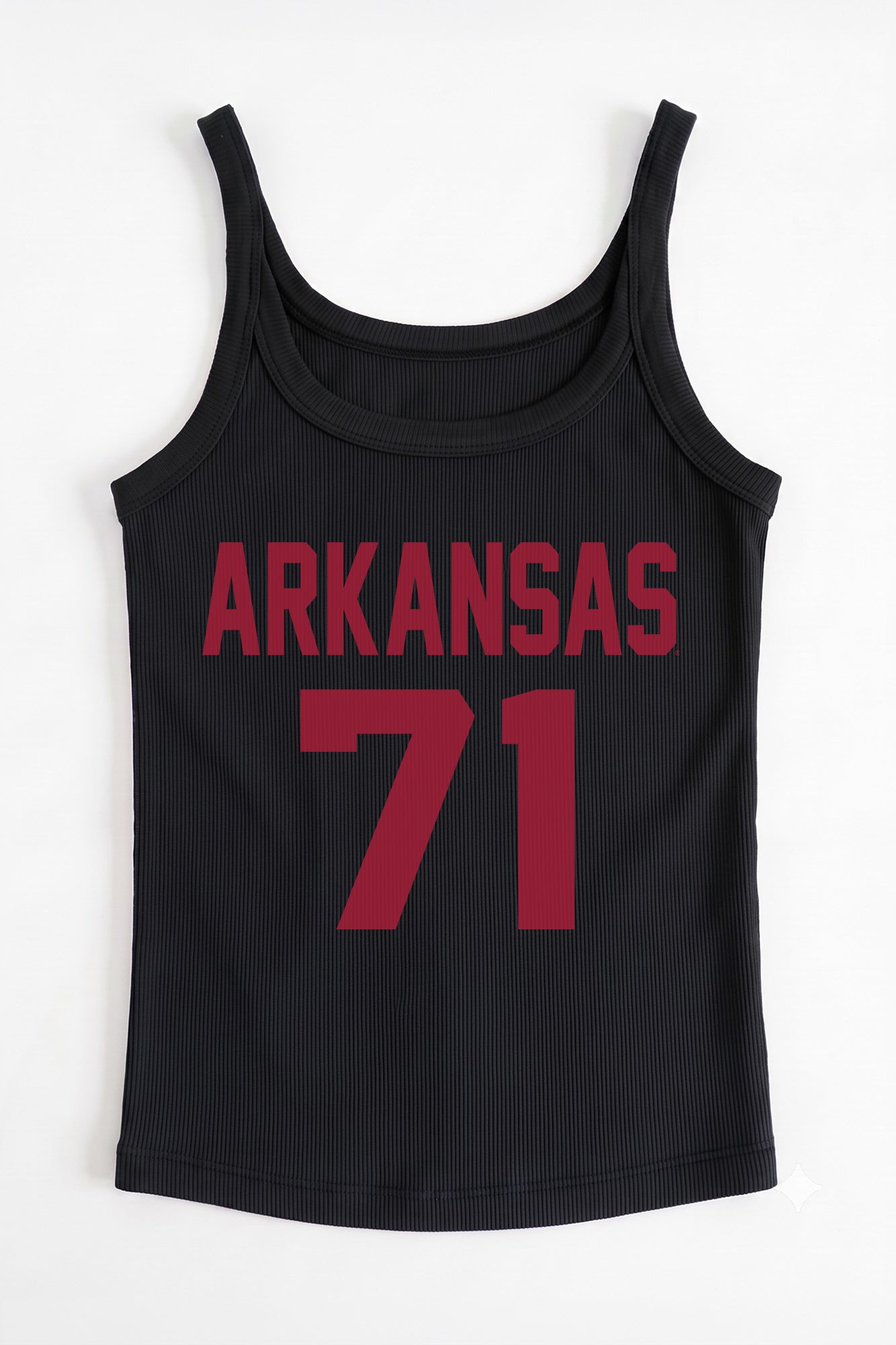 ARKANSAS RAZORBACKS ICON ENERGY RIBBED SCOOP NECK TANK