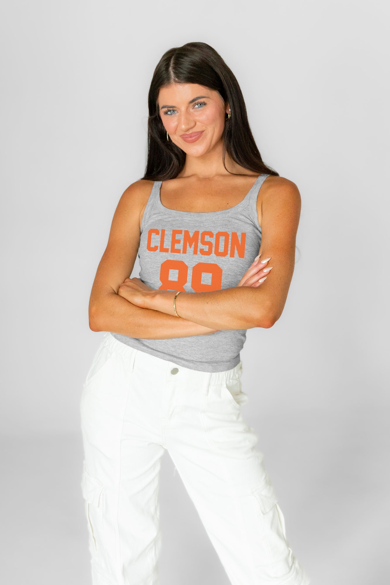 CLEMSON TIGERS ICON ENERGY RIBBED SCOOP NECK TANK