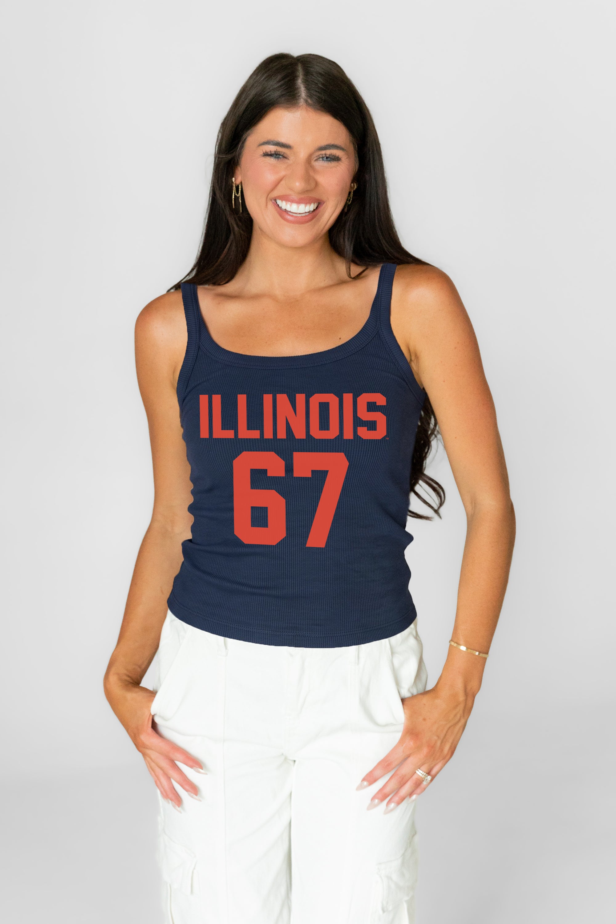 ILLINOIS FIGHTING ILLINI ICON ENERGY RIBBED SCOOP NECK TANK