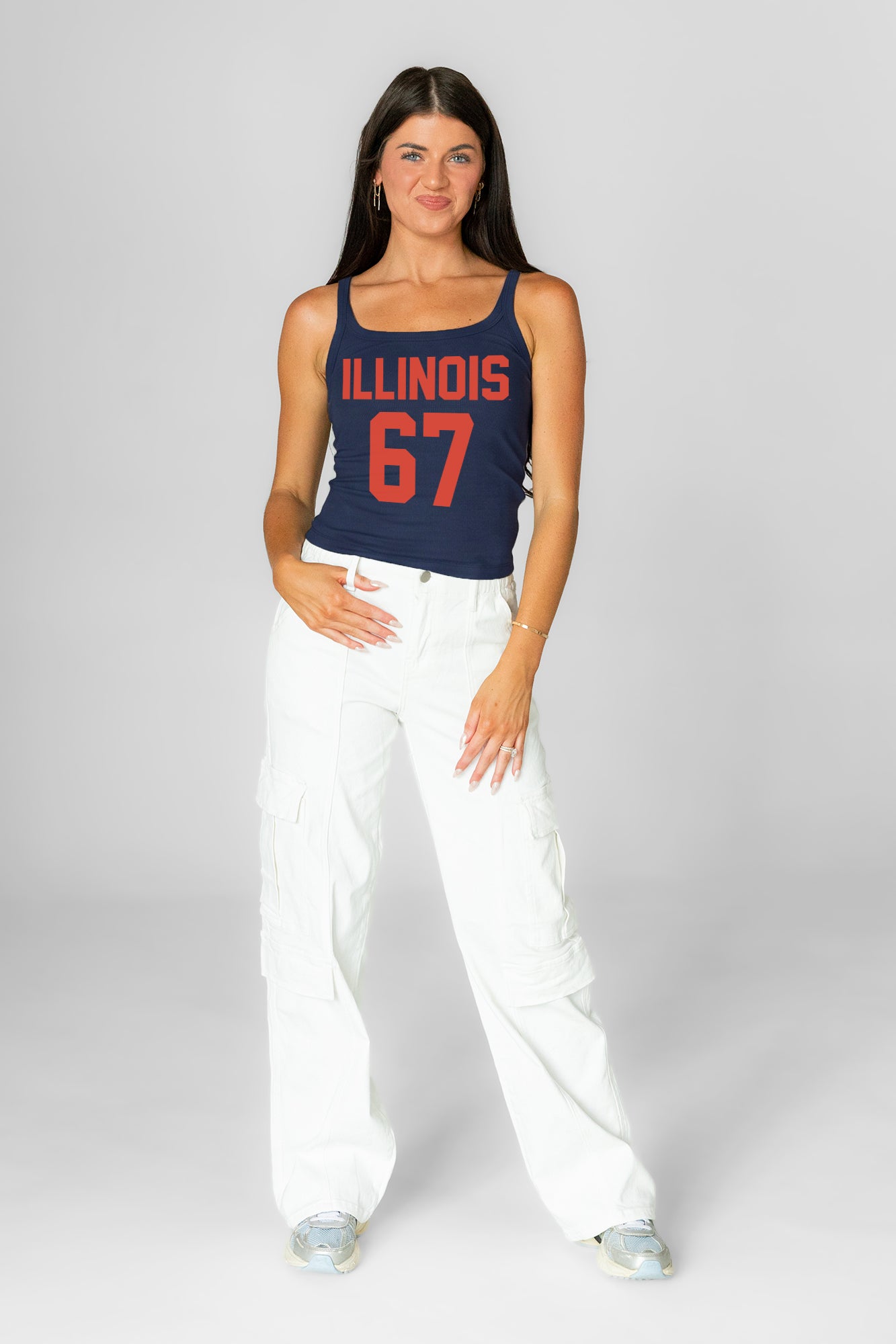 ILLINOIS FIGHTING ILLINI ICON ENERGY RIBBED SCOOP NECK TANK