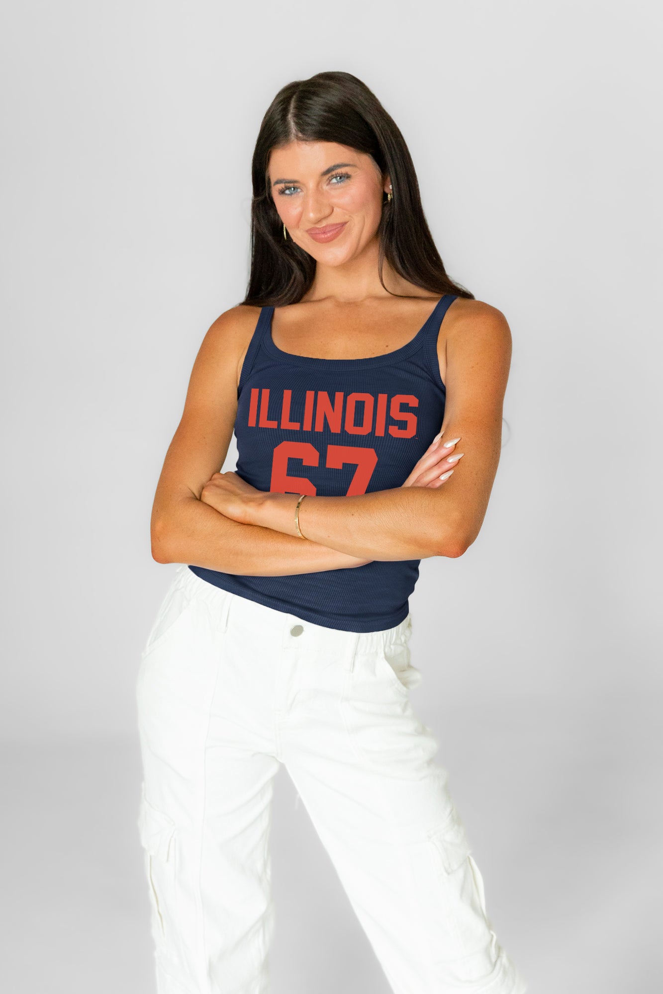 ILLINOIS FIGHTING ILLINI ICON ENERGY RIBBED SCOOP NECK TANK
