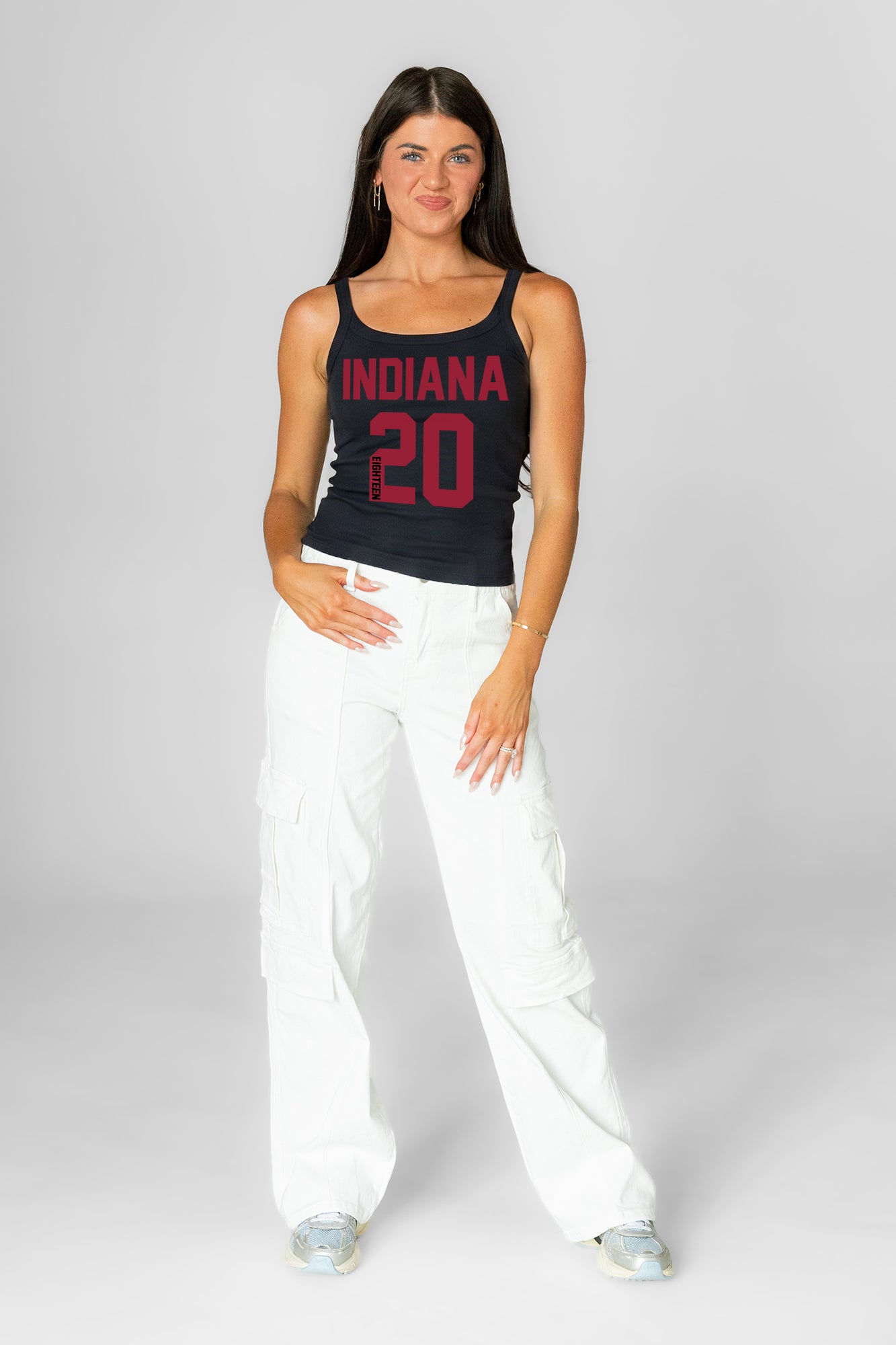 INDIANA HOOSIERS ICON ENERGY RIBBED SCOOP NECK TANK