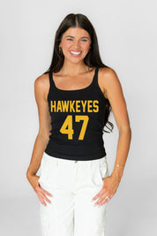 IOWA HAWKEYES ICON ENERGY RIBBED SCOOP NECK TANK