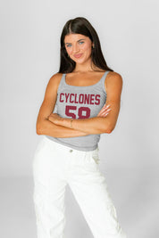 IOWA STATE CYCLONES ICON ENERGY RIBBED SCOOP NECK TANK