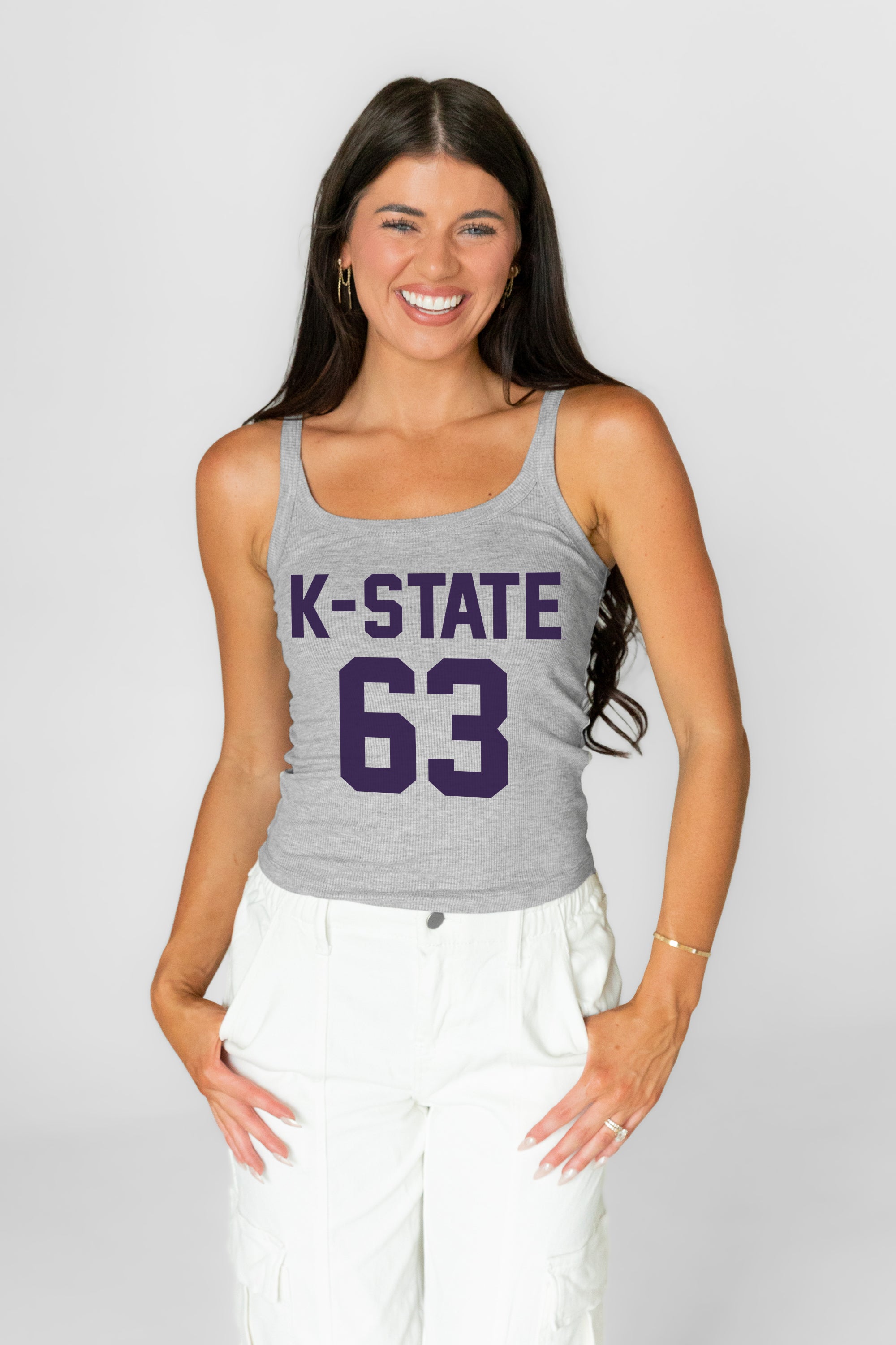 KANSAS STATE WILDCATS ICON ENERGY RIBBED SCOOP NECK TANK