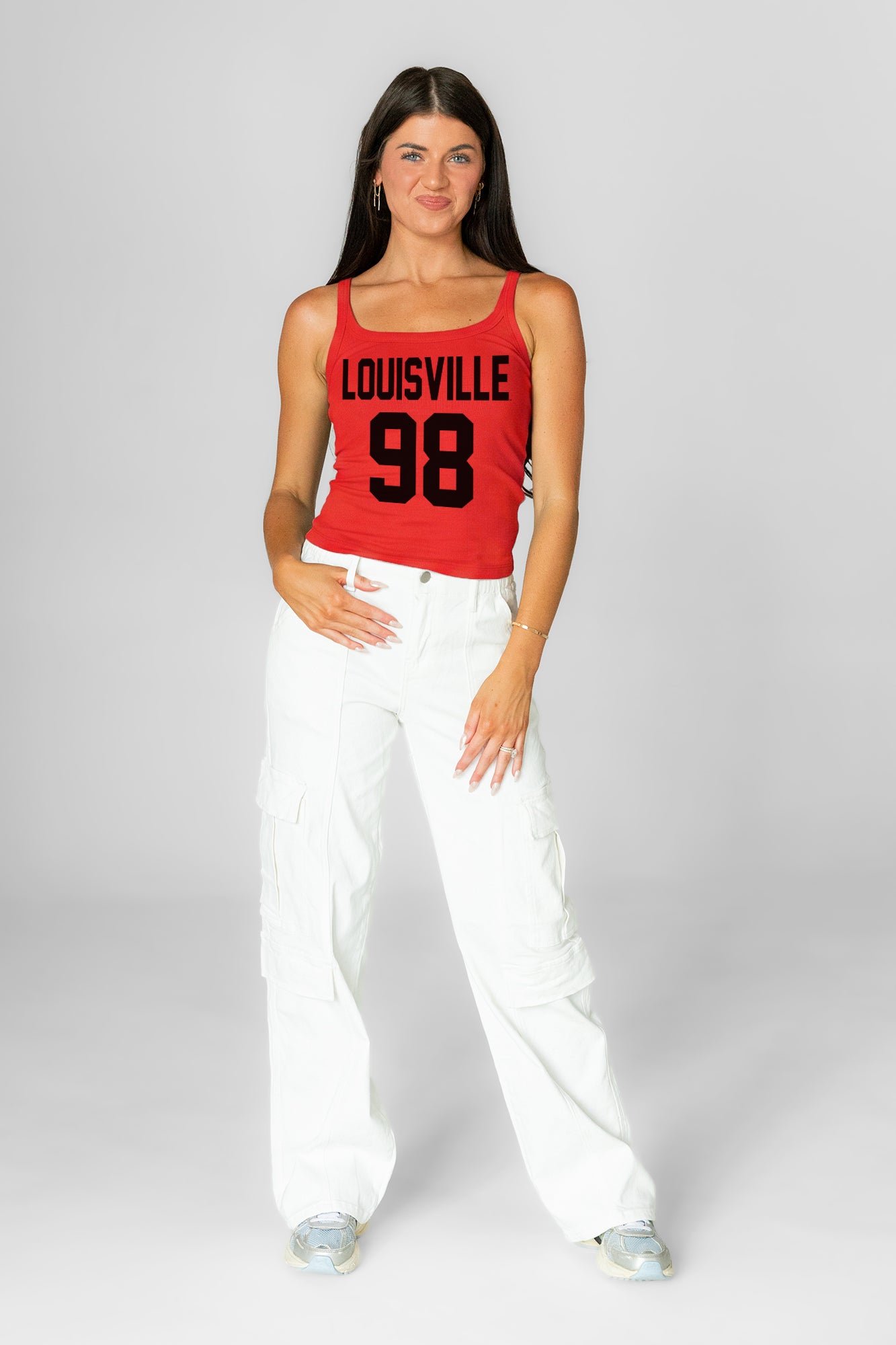 LOUISVILLE CARDINALS ICON ENERGY RIBBED SCOOP NECK TANK