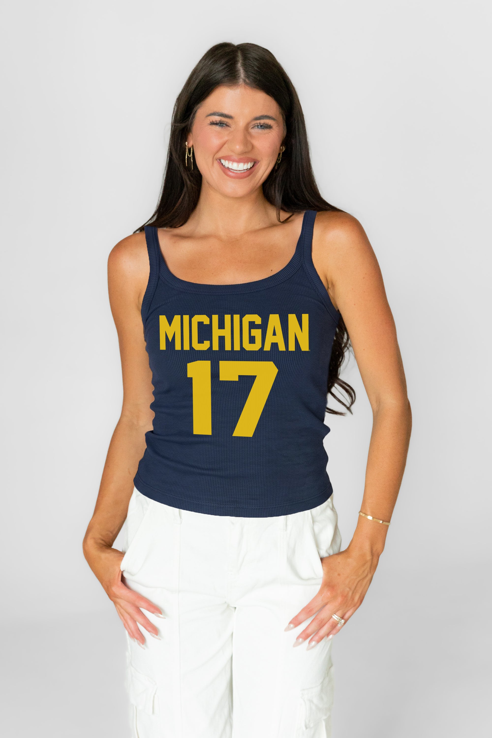 MICHIGAN WOLVERINES ICON ENERGY RIBBED SCOOP NECK TANK