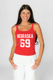 NEBRASKA CORNHUSKERS ICON ENERGY RIBBED SCOOP NECK TANK