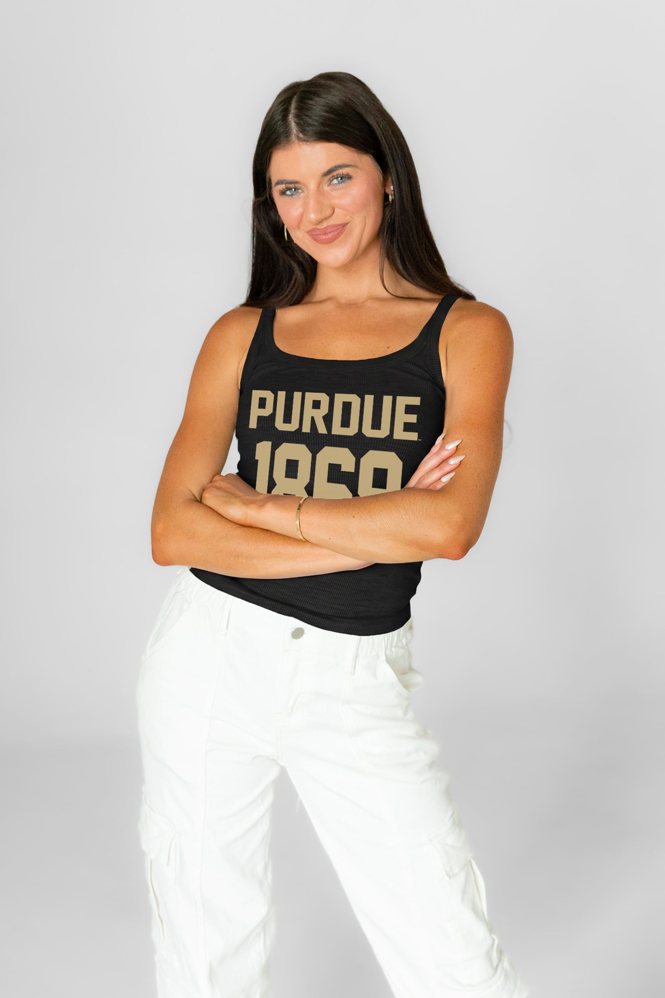 PURDUE BOILERMAKERS ICON ENERGY RIBBED SCOOP NECK TANK