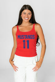 SMU MUSTANGS ICON ENERGY RIBBED SCOOP NECK TANK