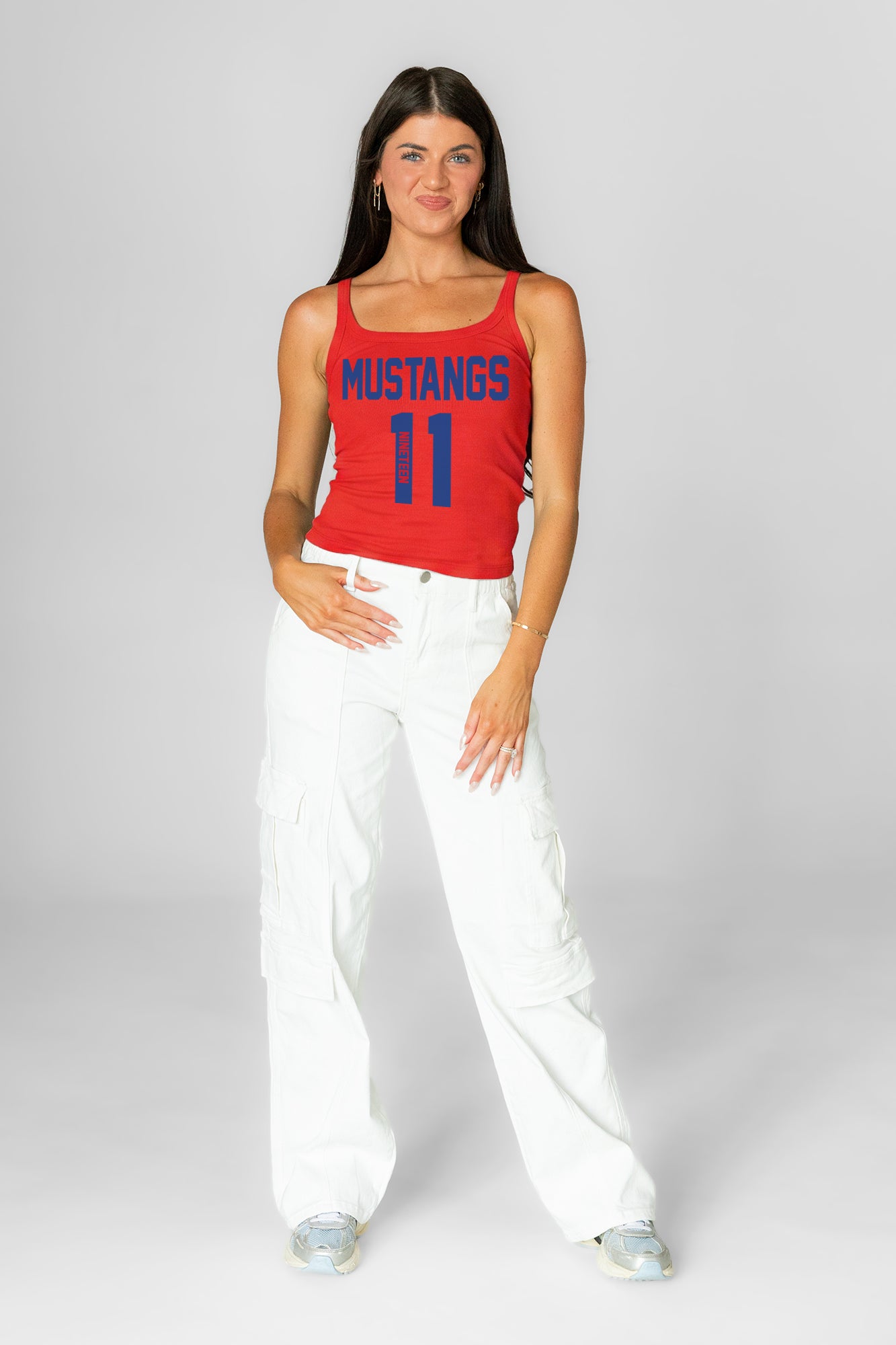 SMU MUSTANGS ICON ENERGY RIBBED SCOOP NECK TANK