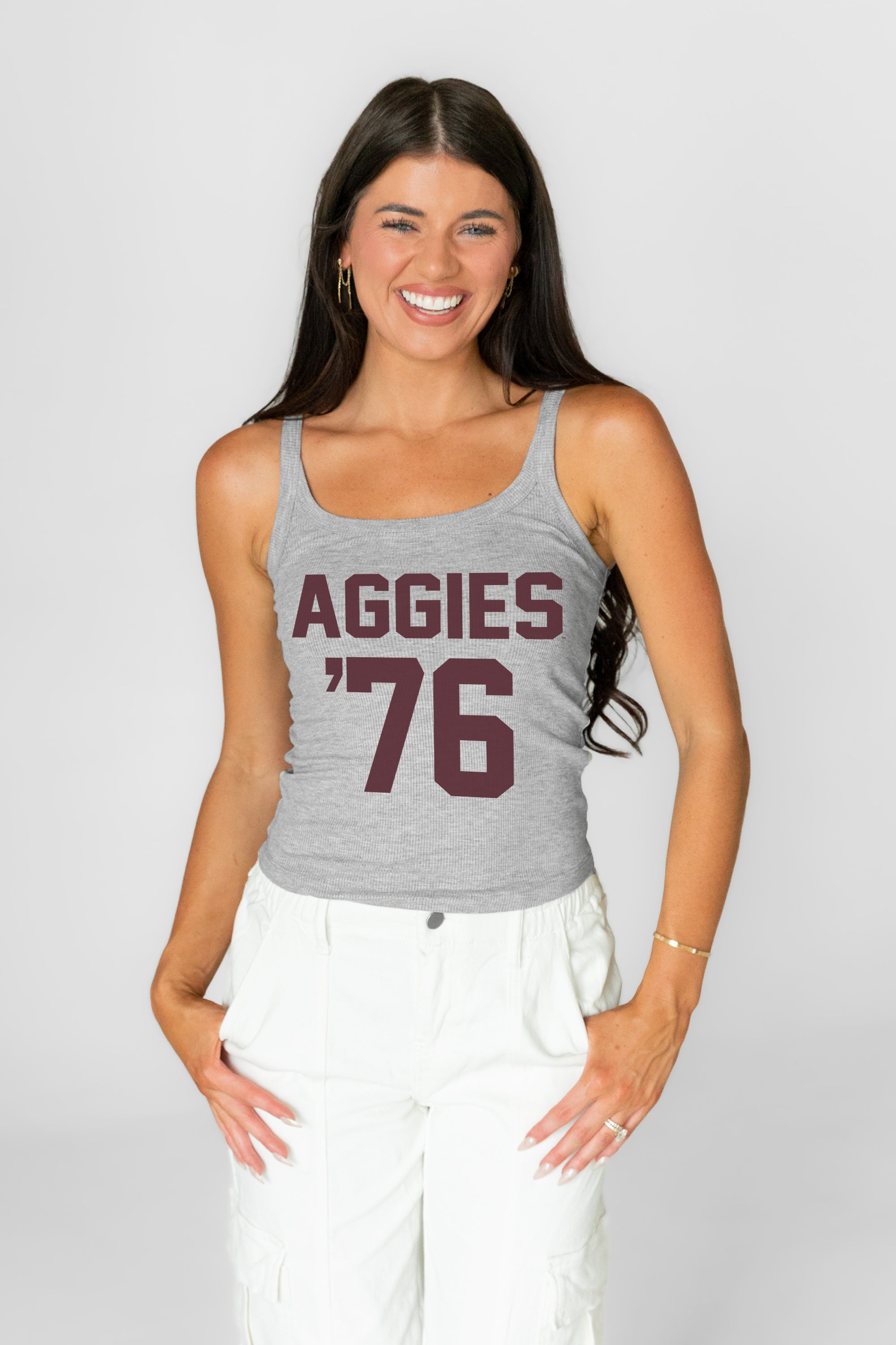 TEXAS A&M AGGIES ICON ENERGY RIBBED SCOOP NECK TANK