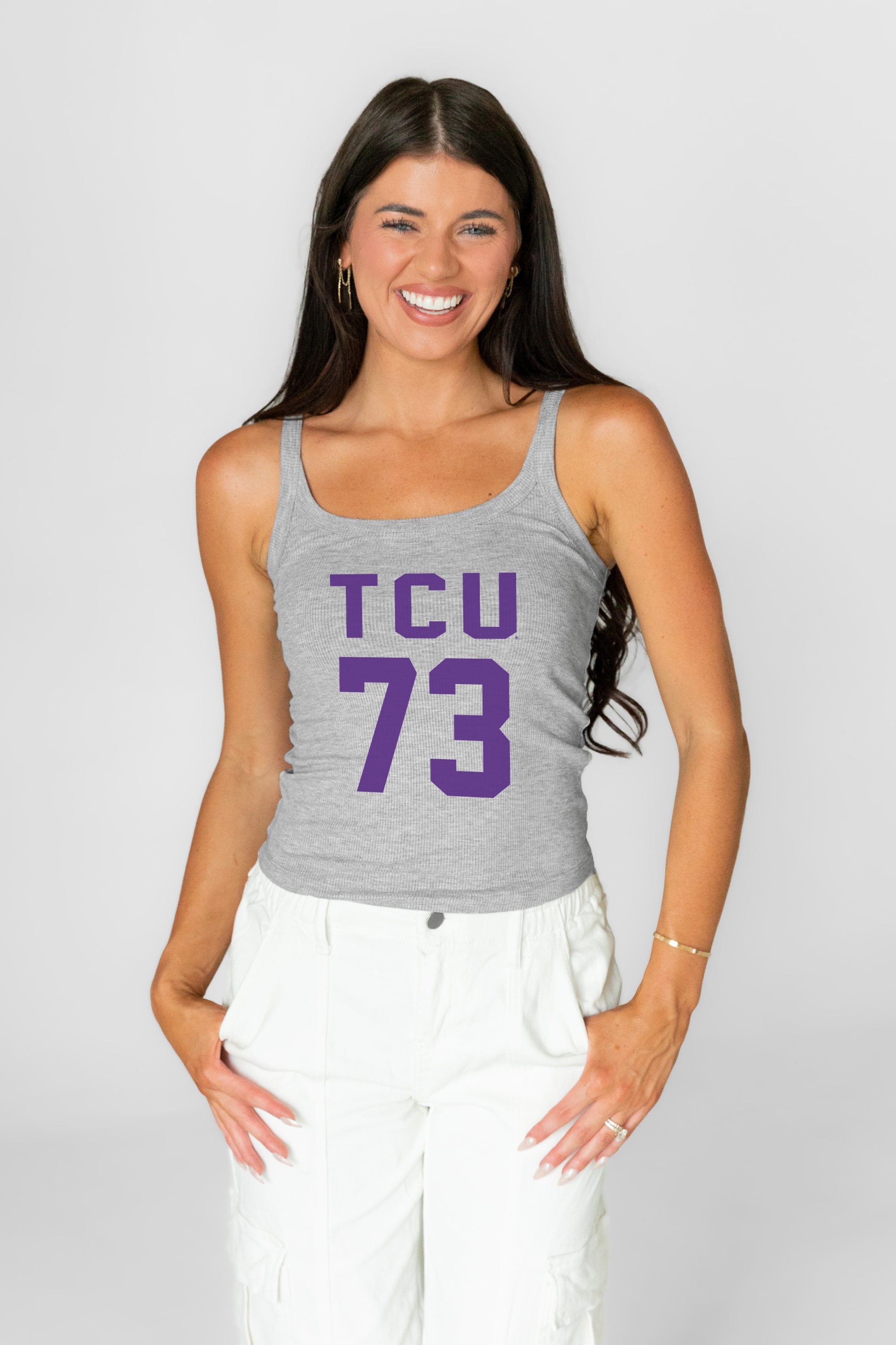 TCU HORNED FROGS ICON ENERGY RIBBED SCOOP NECK TANK