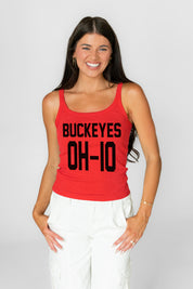 OHIO STATE BUCKEYES ICON ENERGY RIBBED SCOOP NECK TANK