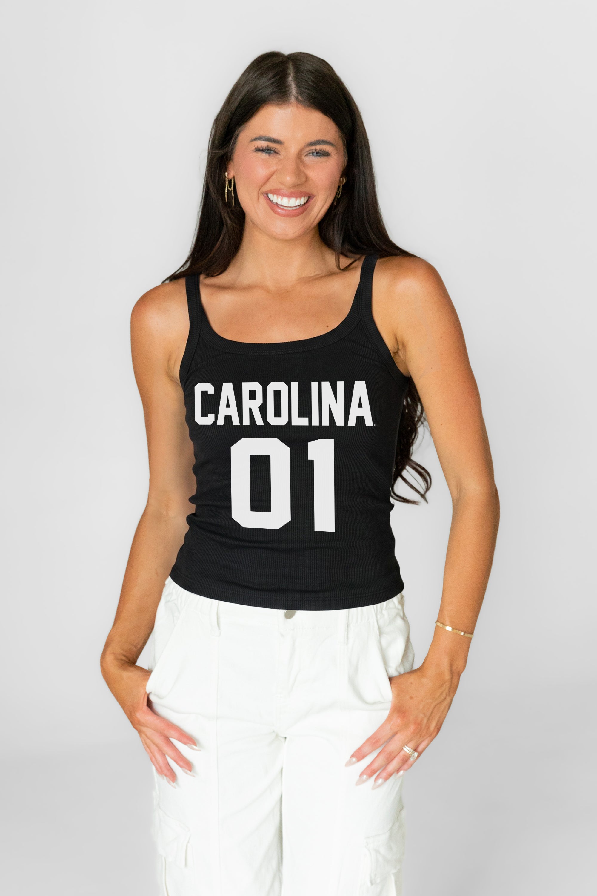 SOUTH CAROLINA GAMECOCKS ICON ENERGY RIBBED SCOOP NECK TANK