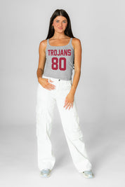 USC TROJANS ICON ENERGY RIBBED SCOOP NECK TANK