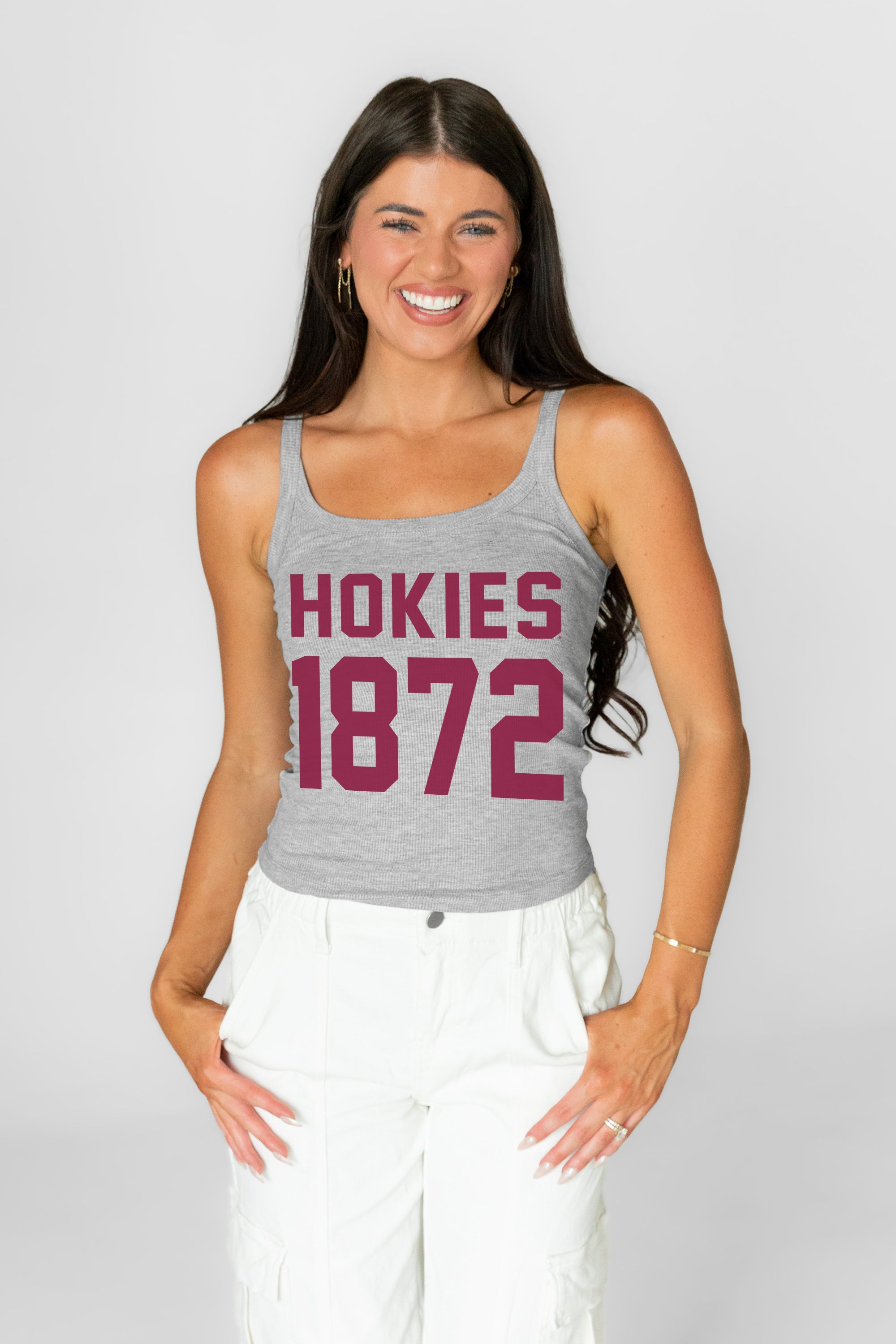 VIRGINIA TECH HOKIES ICON ENERGY RIBBED SCOOP NECK TANK