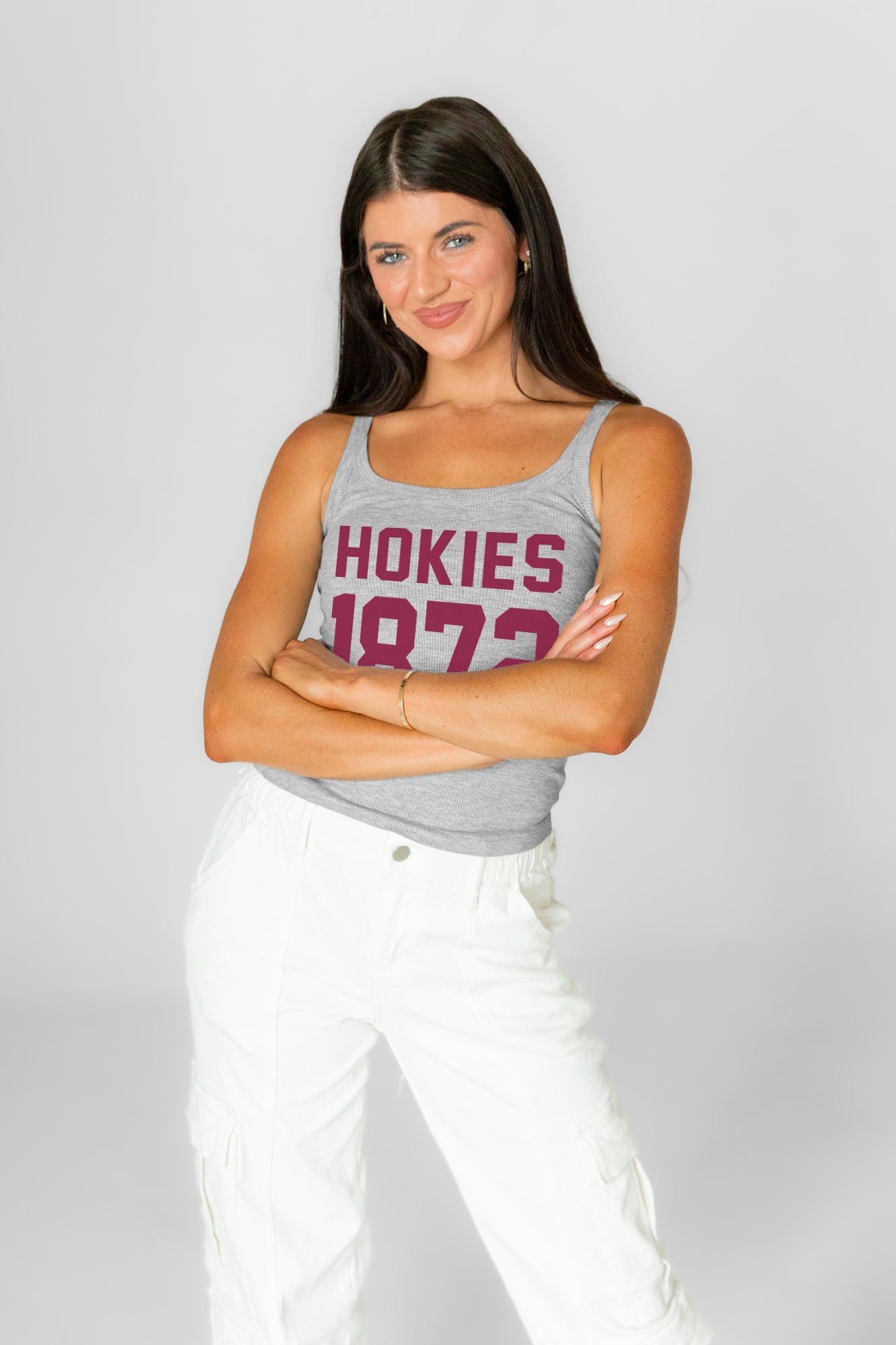 VIRGINIA TECH HOKIES ICON ENERGY RIBBED SCOOP NECK TANK