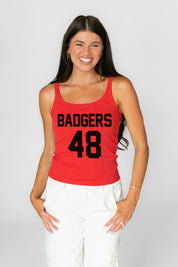 WISCONSIN BADGERS ICON ENERGY RIBBED SCOOP NECK TANK