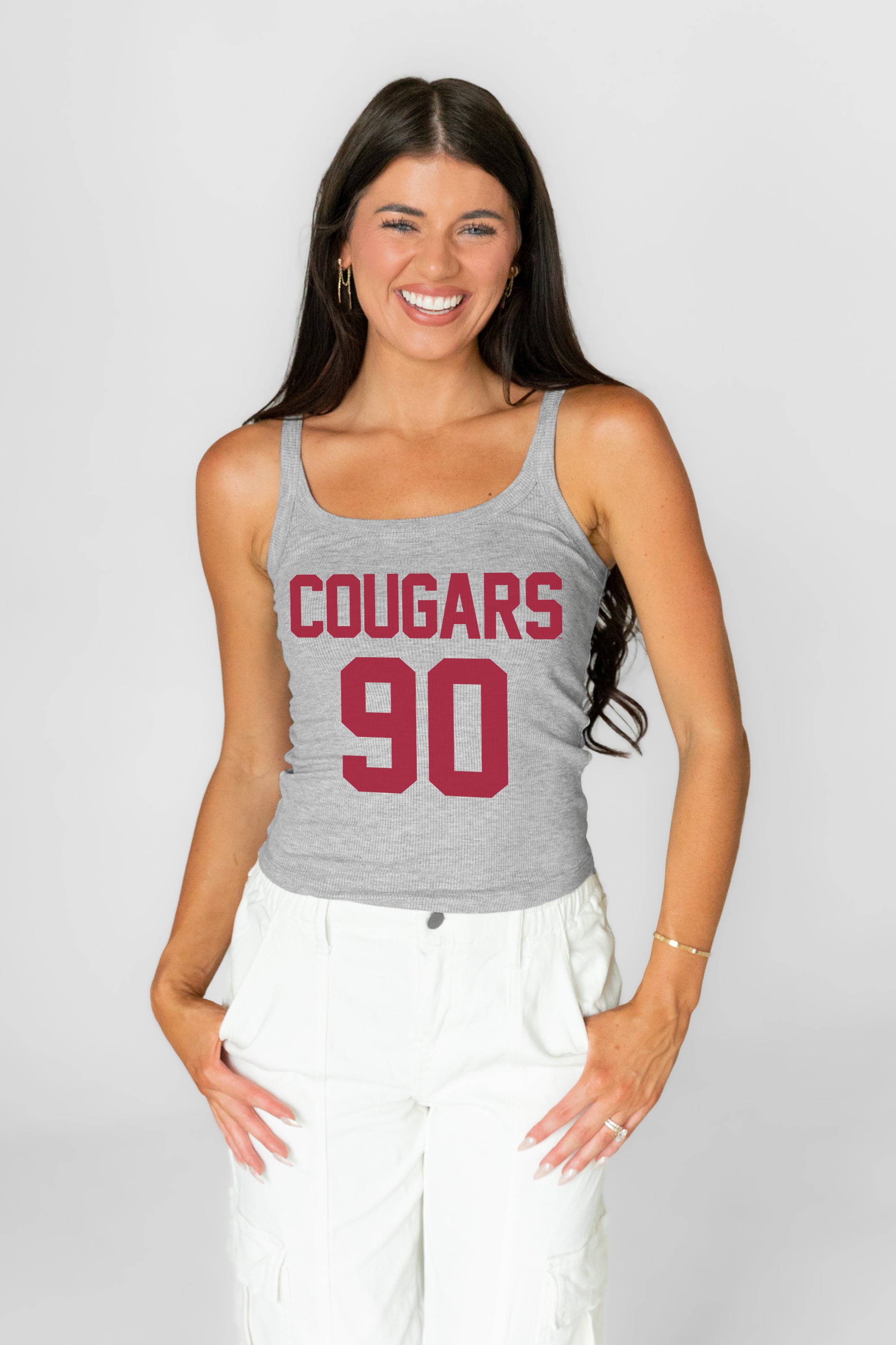 WASHINGTON STATE COUGARS ICON ENERGY RIBBED SCOOP NECK TANK