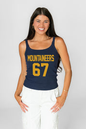 WEST VIRGINIA MOUNTAINEERS ICON ENERGY RIBBED SCOOP NECK TANK