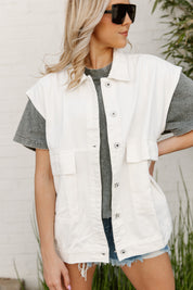 DENIM DOLL VEST IN WHITE