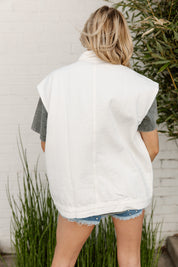 DENIM DOLL VEST IN WHITE