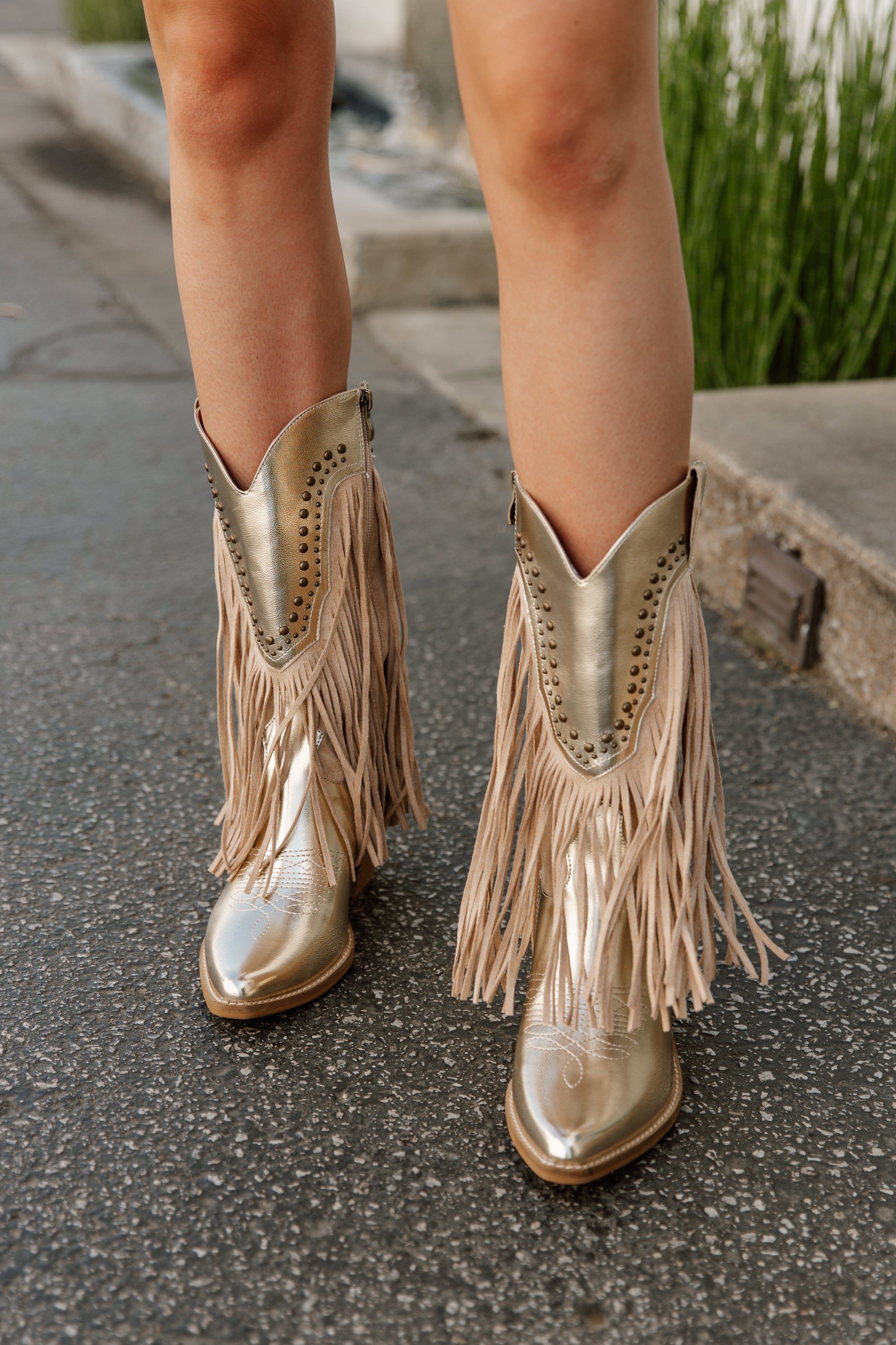 TAKE ME TWO STEPPIN' BOOTS IN GOLD