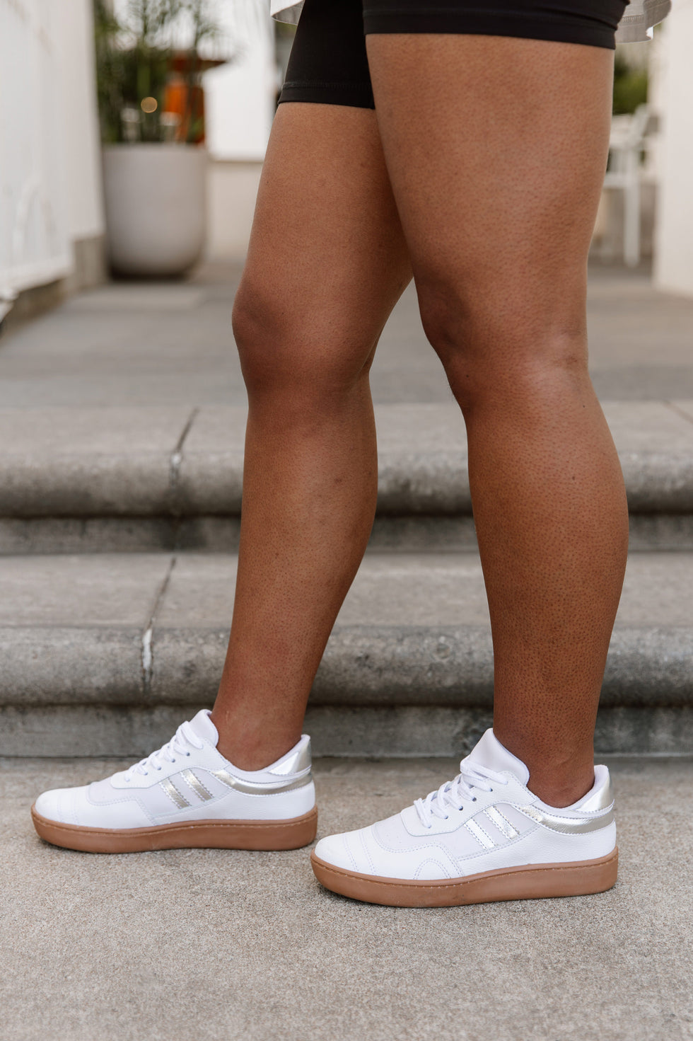 Women's Black Silver Striped Sneakers | Gameday Couture – Gameday Couture