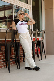 REMI TWILL CARGO PANTS - CREAM