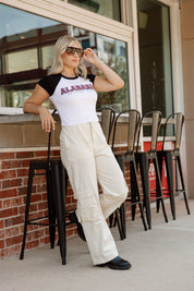 REMI TWILL CARGO PANTS - CREAM