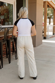 REMI TWILL CARGO PANTS - CREAM