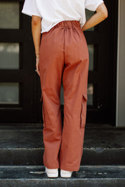 REMI TWILL CARGO PANTS - BROWN