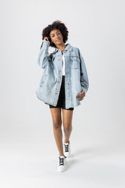 STARRY DREAM DISTREESED DENIM JACKET