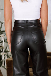 JADE LEATHER WIDE LEG PANTS