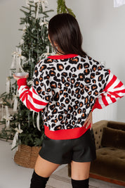 OLIVIA LEOPARD COLORBLOCK CARDIGAN