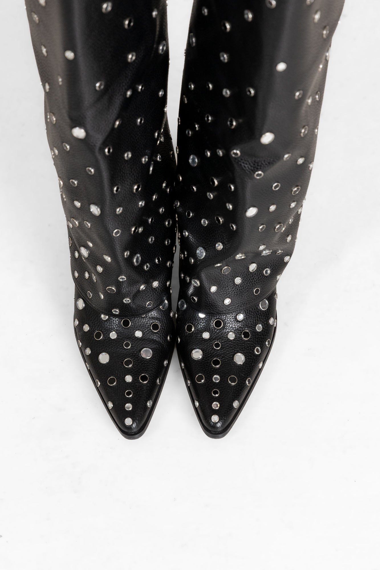 ON THE BLOCK FOLD OVER STUDDED BOOTS