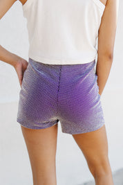 GLITZY GAMEDAY SHORTS IN PURPLE