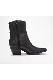 Black Leather Booties Without Fringe - Product Side View | Gameday Couture - SOHO
