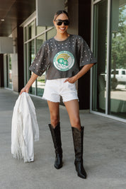 NORFOLK STATE SPARTANS MAKING MOVES ALL-OVER RHINESTONE CROPPED TEE WITH YOKE