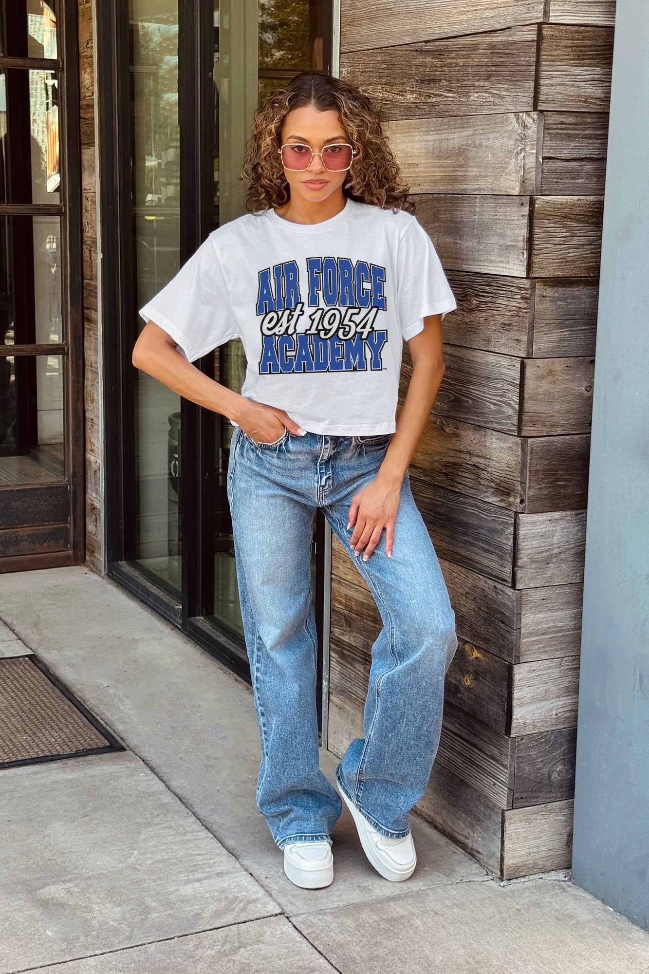 AIR FORCE FALCONS DEEP ROOTS BOXY FIT WOMEN'S CROPPED TEE