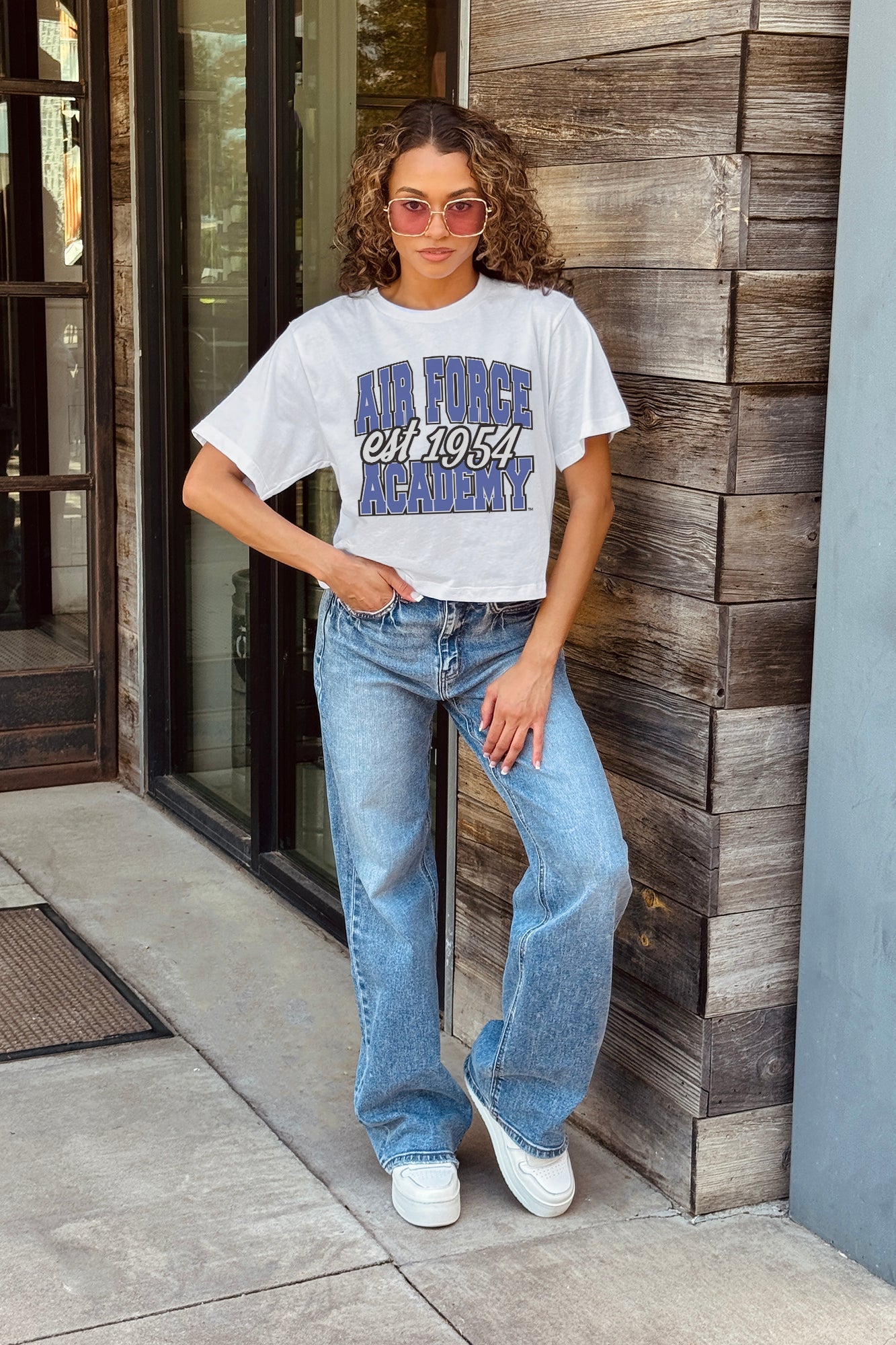 AIR FORCE FALCONS DEEP ROOTS BOXY FIT WOMEN'S CROPPED TEE