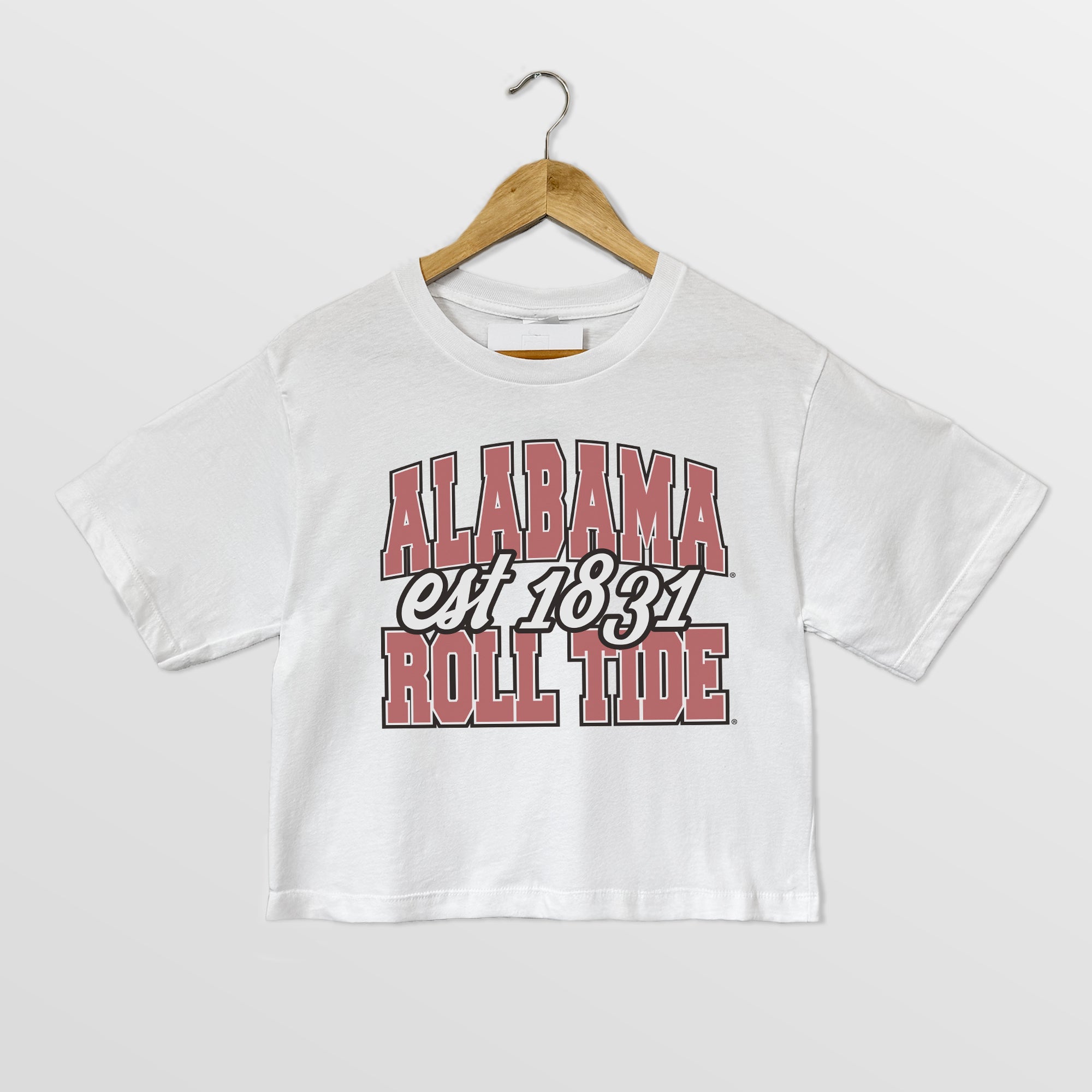 ALABAMA CRIMSON TIDE DEEP ROOTS BOXY FIT WOMEN'S CROPPED TEE