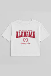 ALABAMA CRIMSON TIDE EASY WIN BOXY FIT CROP TEE