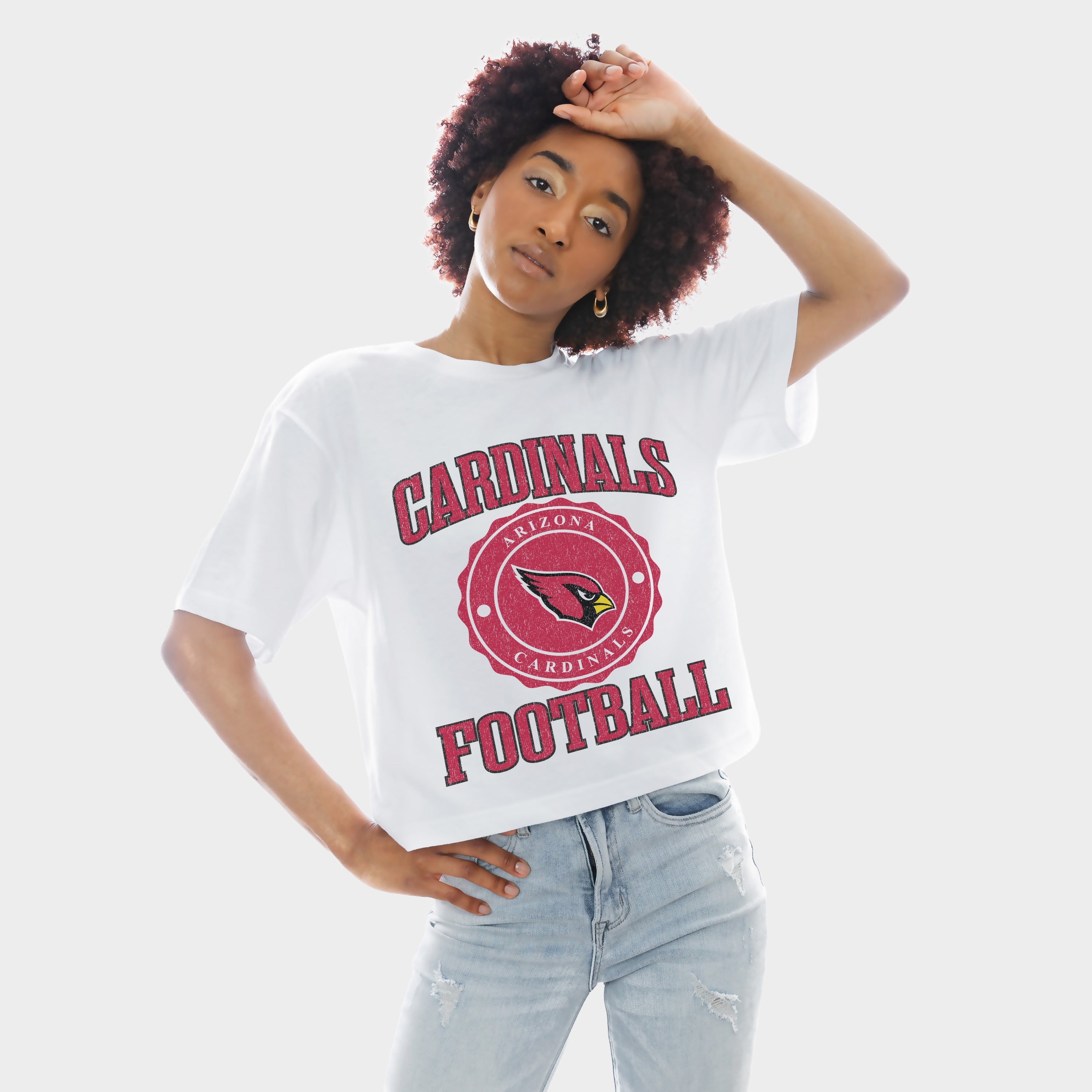 ARIZONA CARDINALS RETRO PLAY BOXY FIT CROPPED TEE