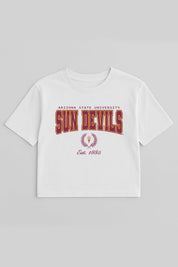 ARIZONA STATE SUN DEVILS EASY WIN BOXY FIT CROP TEE