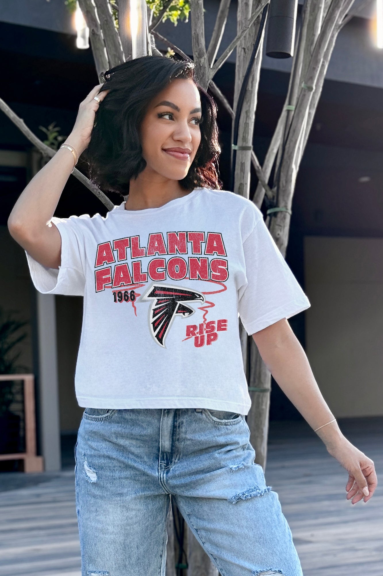 Women's Atlanta Falcons Gameday Goals Boxy-Fit Crop Tee – Gameday