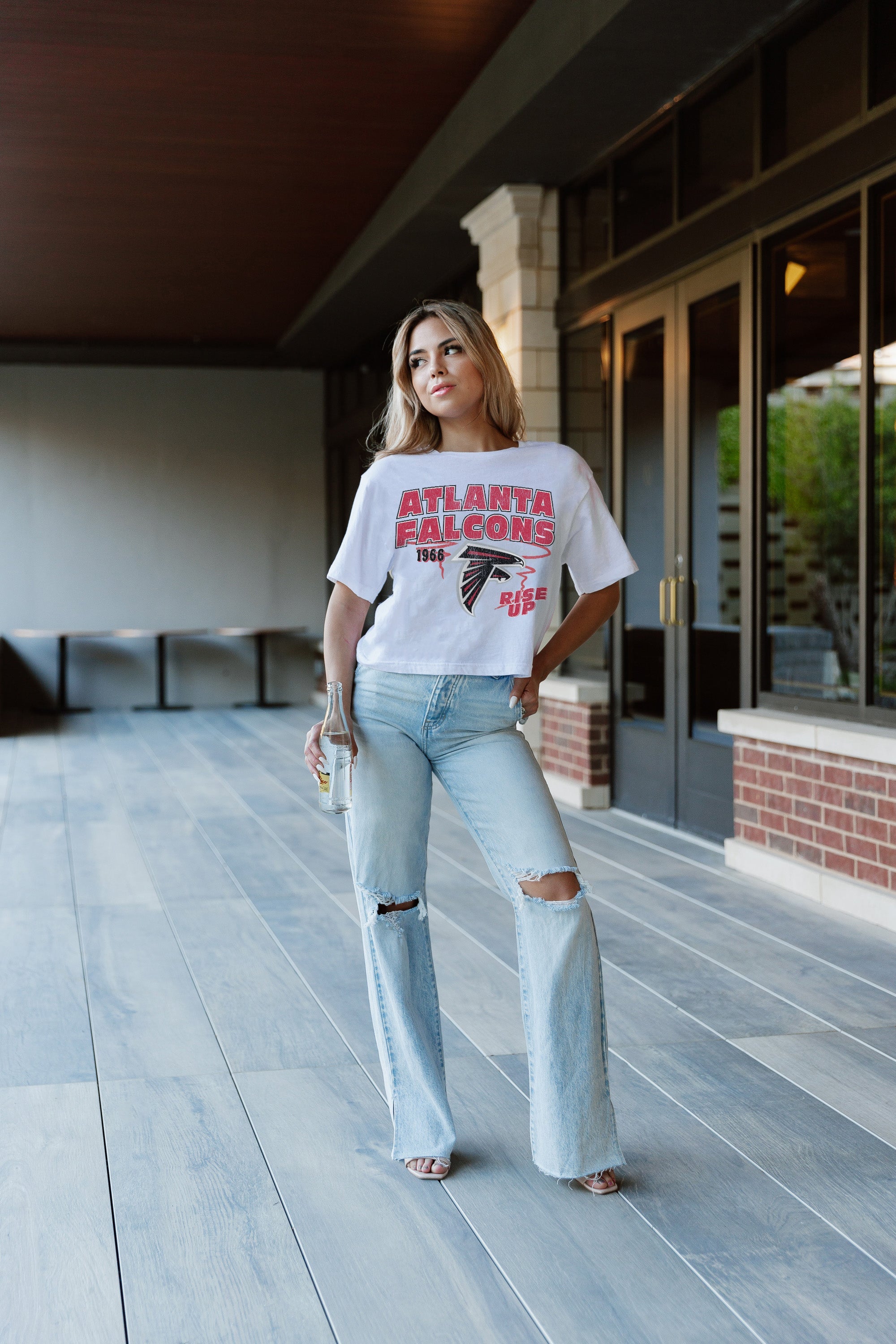 Women's Atlanta Falcons Gameday Goals Boxy-Fit Crop Tee – Gameday