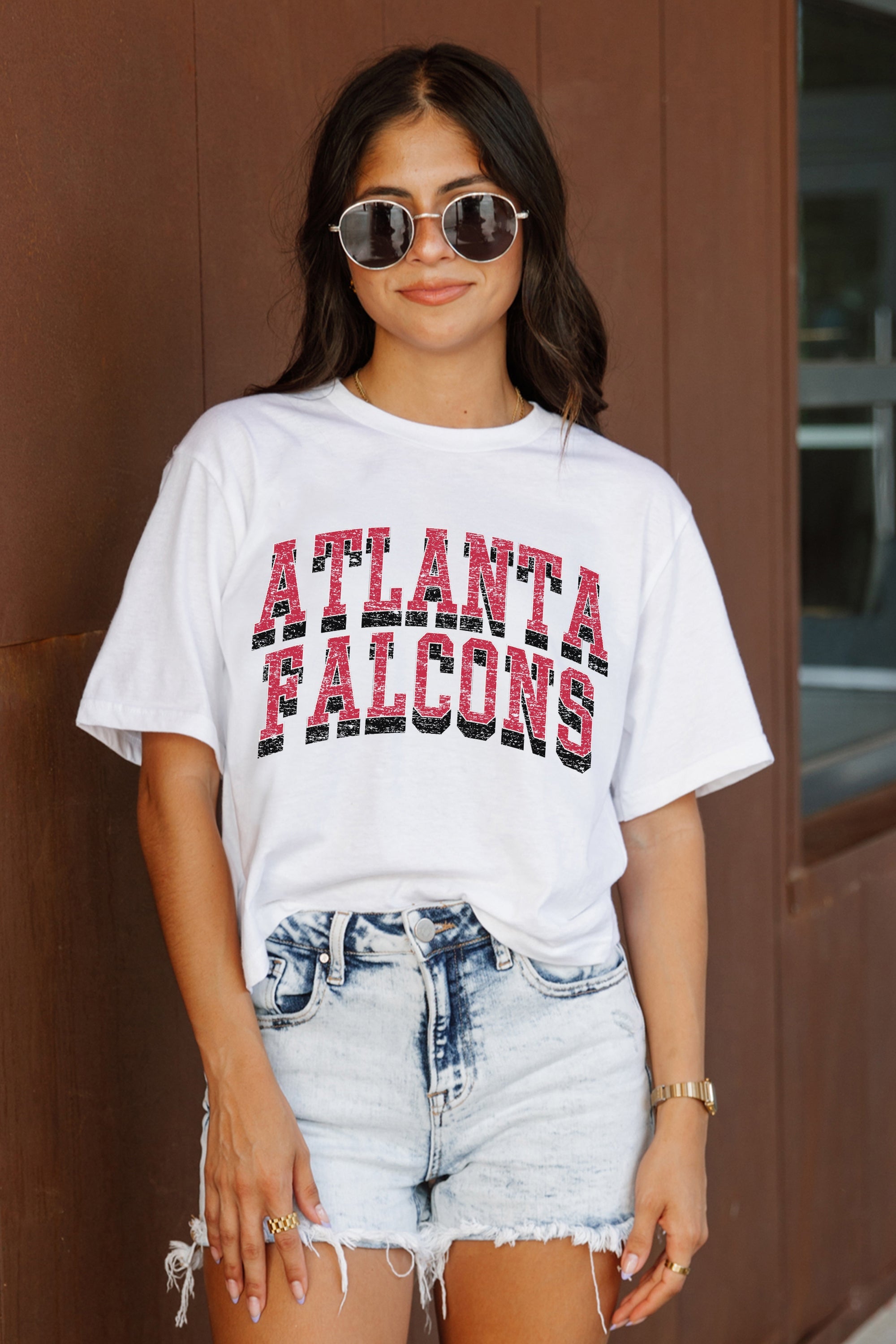 ATLANTA FALCONS CLAIM TO FAME BOXY FIT WOMEN'S CROPPED TEE