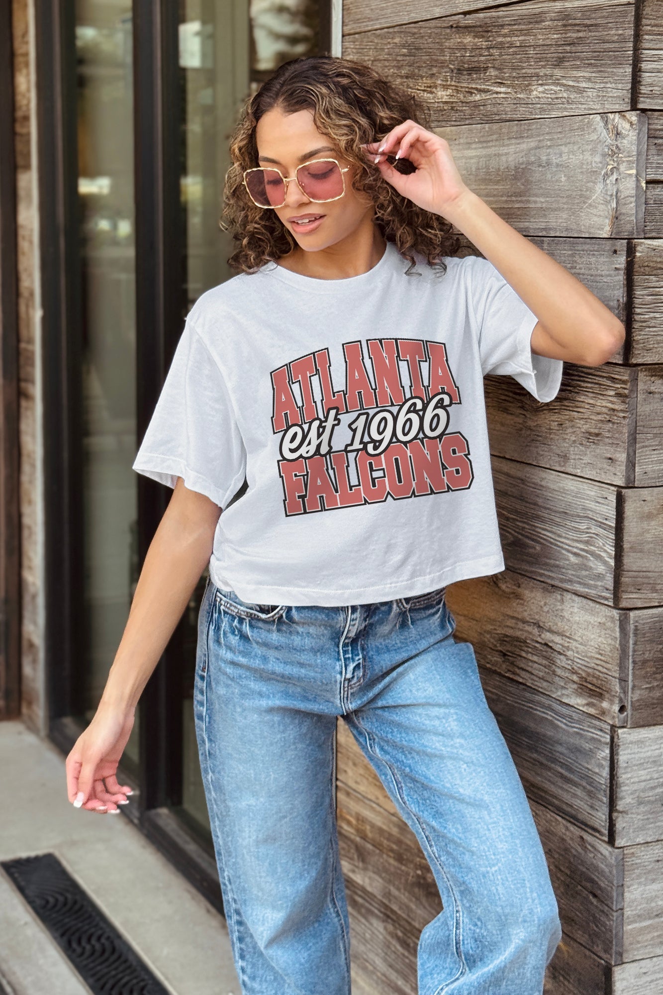 ATLANTA FALCONS DEEP ROOTS BOXY FIT CROPPED TEE